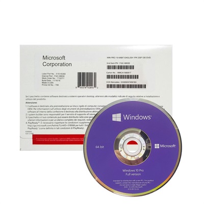 Microsoft Windows 10 Pro 64-bit DVD Box Pack