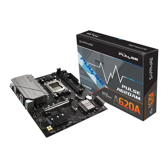 Sapphire Pulse A620AM AMD A620 Socket AM5 Micro-ATX Motherboard