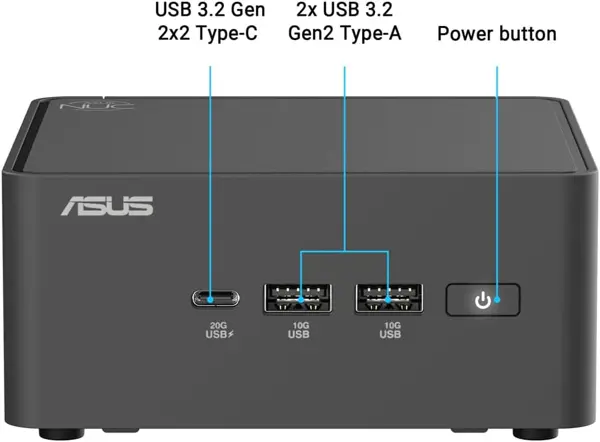 ASUS NUC15CRK Mini PC – Intel Core Ultra 5-225H, DDR5, Dual M.2, Thunderbolt 4, Wi-Fi 7