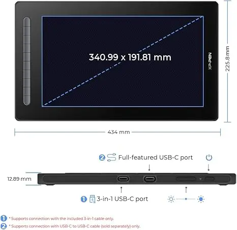 XP‑Pen Artist 16 (2nd Gen) 15.4″ Full HD Drawing Display Tablet