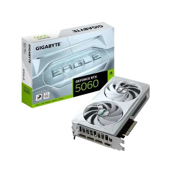 Gigabyte NVIDIA GeForce RTX 5060 Eagle OC Ice White 8GB, GDDR7 Graphic Card