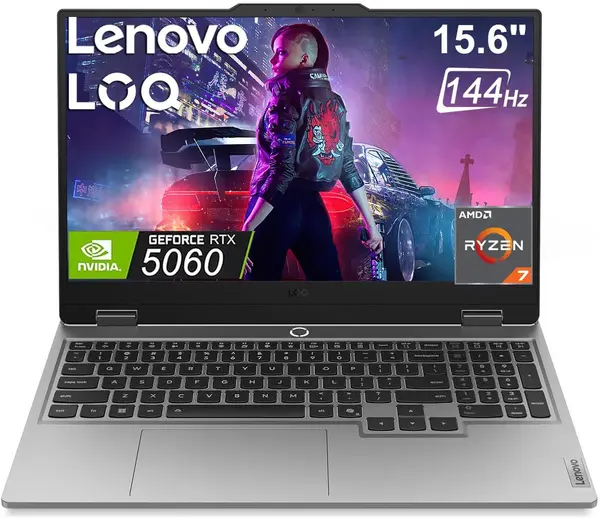 Lenovo LOQ 15 Gaming Laptop AMD Ryzen 7 250, 16GB DDR5, 512GB SSD, NVIDIA RTX 5060 8GB Graphics, 15.6" FHD IPS 144Hz, Windows 11 Home, Luna Grey