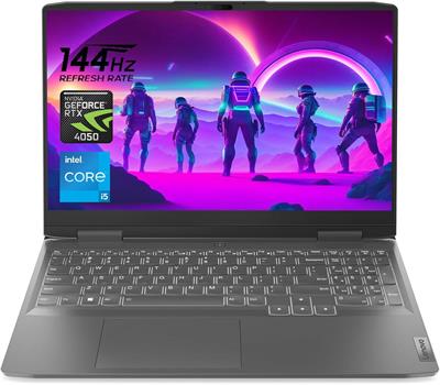 Lenovo LOQ 15IAX9 Gaming Laptop 12th Gen Intel Core i5-12450HX, 24GB DDR5, 512GB SSD, NVIDIA RTX 4050 6GB Graphics, 15.6" FHD IPS 144Hz, DOS, Luna Grey