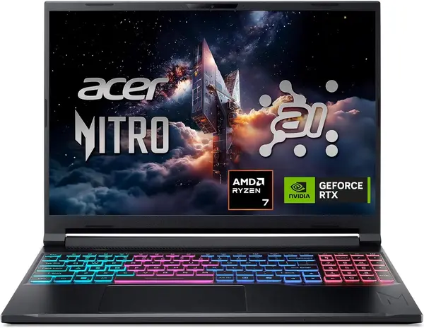 Acer Nitro V 16S ANV16S-41-R94F Gaming Laptop AMD Ryzen 7 260, 16GB DDR5, 512GB SSD, RTX 5050 8GB, 16" WUXGA 180Hz Display, Windows 11, Black, 1 Year Acer Official Warranty 
