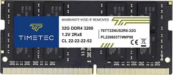 TIMETEC 32GB DDR4 3200 MHz SODIMM Laptop RAM