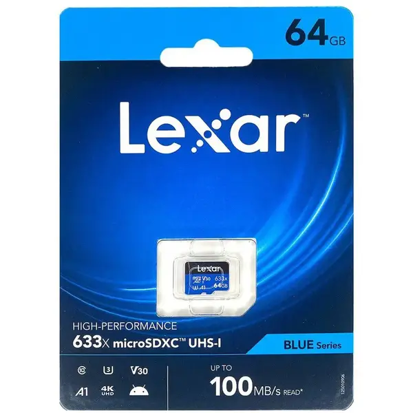 Lexar 64GB High-Performance 633x microSDXC UHS-I Card BLUE Series