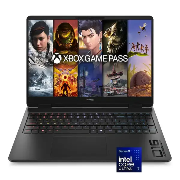HyperX HP Omen 16-AM2013DX Gaming Laptop Intel Core Ultra 7 356H, 16GB DDR5, 512GB SSD, NVIDIA RTX 5060 8GB Graphics, 16" WUXGA IPS 165Hz, Windows 11 Home, Shadow Black