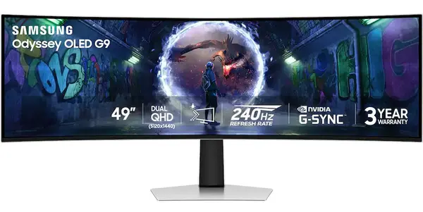 Samsung Odyssey G93SD 49" Dual QHD OLED 240Hz Curved Gaming Monitor