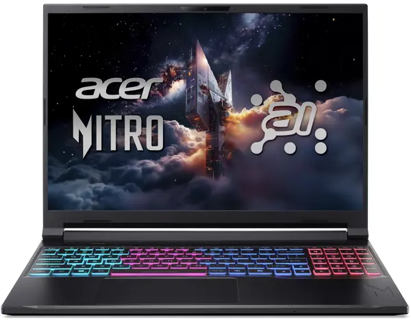 Acer Nitro V 16S AI ANV16S-41-R89V Gaming Laptop AMD Ryzen 7 260, 16GB DDR5, 512GB SSD, NVIDIA RTX 5060 8GB Graphics, 4-Zone RGB Keyboard, 16" WUXGA IPS 180Hz, Windows 11 Home, Black, 1 Year Official Local Warranty