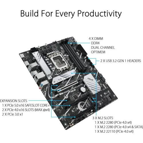 Asus Prime H770-Plus D4 Intel 12/13/14th Gen ATX Motherboard