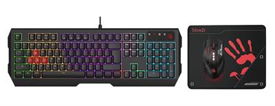 A4tech Bloody B1700 Neon Gaming Keyboard + Mouse + Mousepad Combo Set
