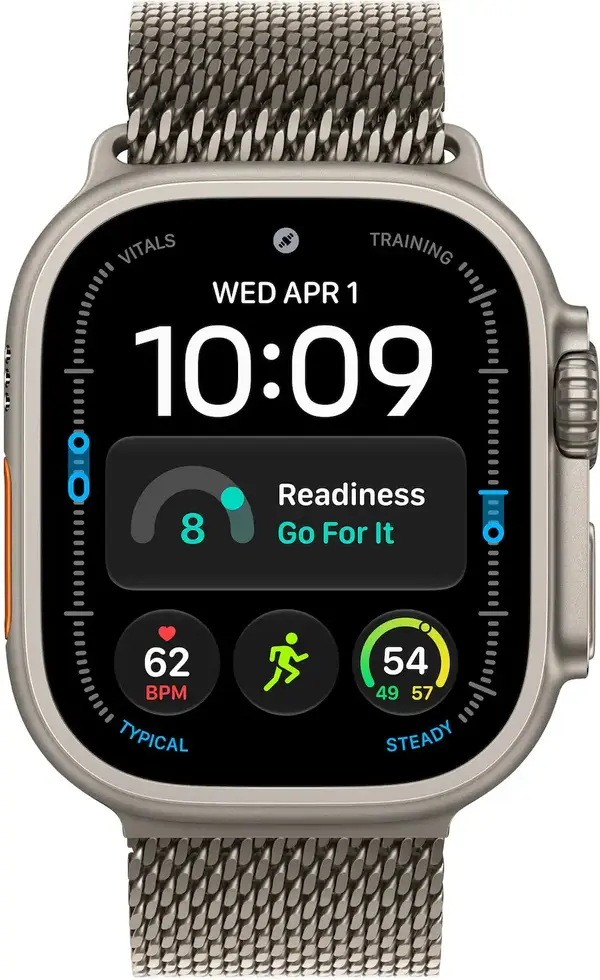 Apple Watch Ultra 4 (GPS + Cellular) 49mm Titanium Case with Natural Titanium Milanese Loop - Natural