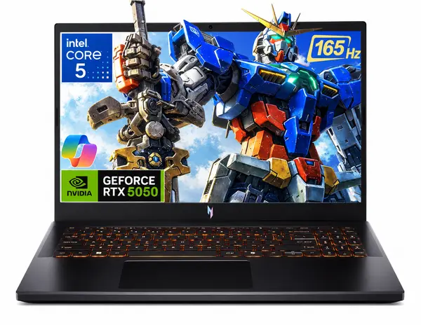 Acer Nitro V15 ANV15-52-58ZA Gaming Laptop Intel Core 5-210H, 16GB DDR4, 512GB SSD, RTX 5050 8GB, 15.6" FHD IPS 165Hz, Windows 11 , Obsidian Black, 1 Year Acer Official Warranty