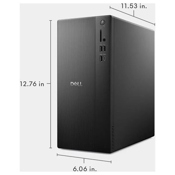 Dell ECT1250 Intel Core i3-14100, 8GB DDR5, 512GB NVMe SSD, Integrated Graphics, DOS, Black