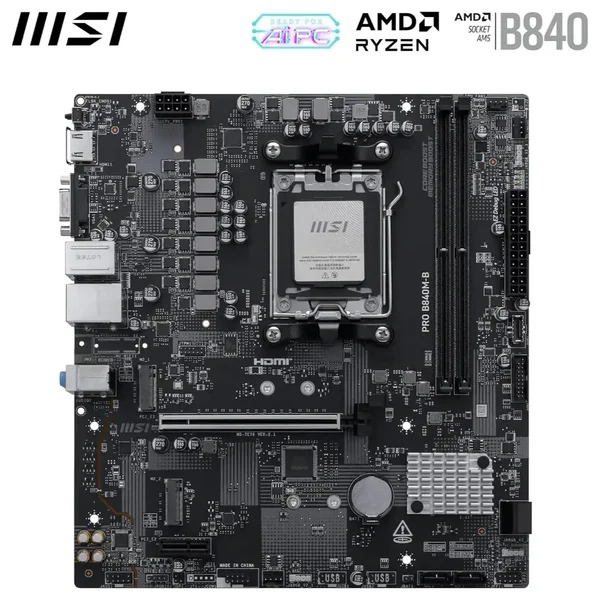 MSI Pro B840M-B DDR5 Micro ATX AM5 Motherboard