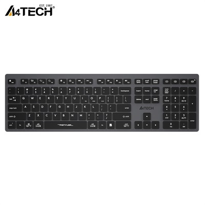 A4tech Fstyler FBX50C Dual Mode Bluetooth / 2.4G Wireless Rechargeable Keyboard, Easy-Switch up to 4 Devices for Windows, Mac, Chrome OS, Android, iPad, iPhone, Smart TV, Apple TV (Black/White Color)