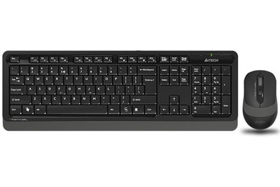 A4tech Fstyler FG1010S Wireless Keyboard & Silent Click Mouse Set - Grey/White