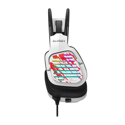 A4Tech Bloody G565 Virtual 7.1 Surround Sound RGB USB Gaming Headphone - Energy White - Compatible with PC, Laptop, PS4, PS5