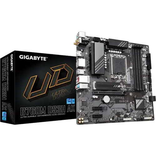 GIGABYTE Intel B760M DS3H AX DDR4 Micro ATX Motherboard 