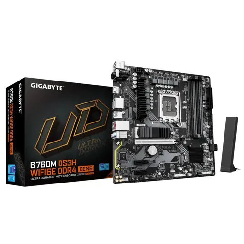 GIGABYTE Intel B760M DS3H Wi-Fi 6E Gen5 DDR5 Micro ATX Motherboard