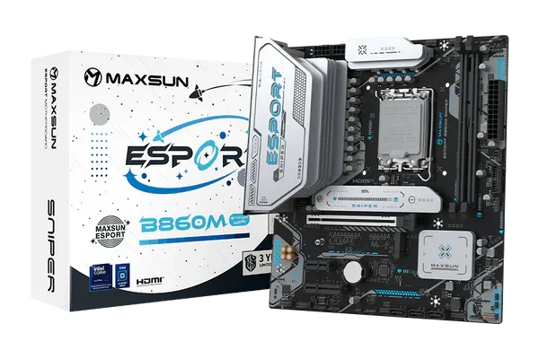 Maxsun eSport B860M Sniper Wifi DDR5 Intel Ultra Series 2 microATX Motherboard