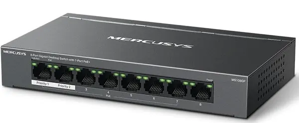 Mercusys MS108GP 8-Port Gigabit Desktop Switch with 7-Port PoE+