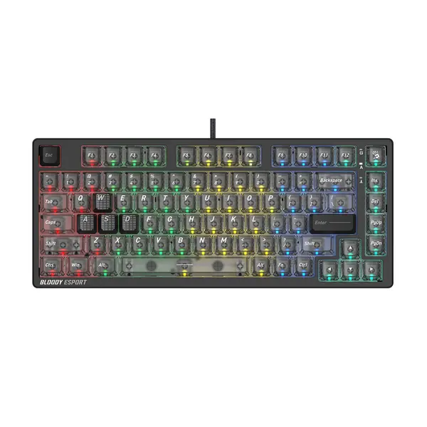 Bloody MS76 Magnetic Switch Gaming Keyboard - Bloody MS Magnetic Hall-Effect Switch - Stealth Quiet Typing - 4 WASD Gaming PBT Keycaps