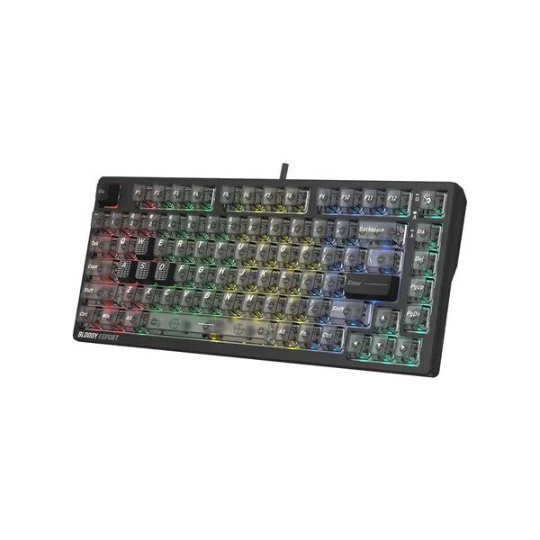 Bloody MS76 Magnetic Switch Gaming Keyboard - Bloody MS Magnetic Hall-Effect Switch - Stealth Quiet Typing - 4 WASD Gaming PBT Keycaps