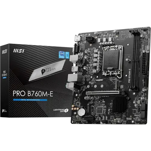 MSI Pro B760M-E DDR5 Intel 12/13/14th Gen Micro ATX Motherboard