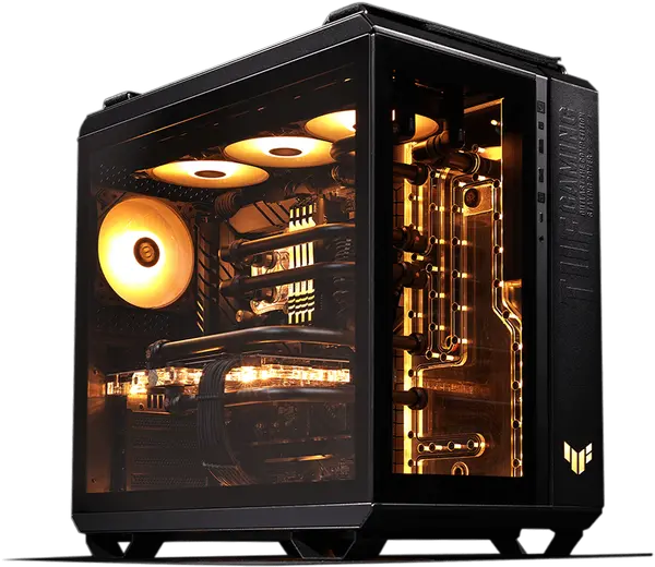 ASUS TUF Gaming GT502 Black Edition Case – Dual-Chamber ATX Mid-Tower, Tempered Glass, RGB Support
