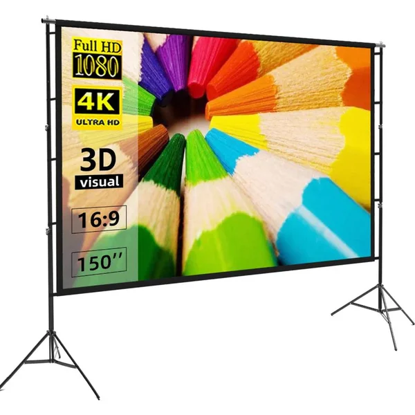 Speed-X Projector Screen 150-Inch Tripod Portable Double Stand 8×10 Feet