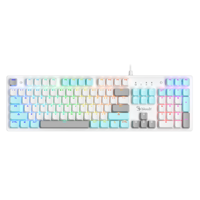 A4tech Bloody S510R Mechanical Switch RGB USB Gaming Keyboard - Icy White (Red Switch)