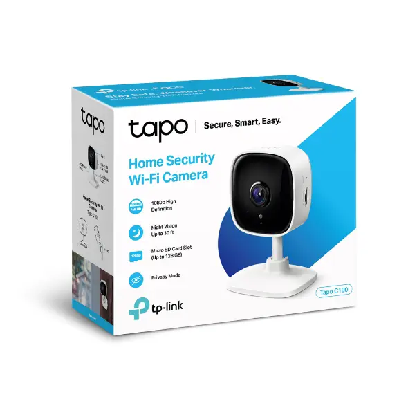 TP-Link Tapo C100 Home Security Wi-Fi Camera – 1080p Full HD, Motion Detection, Night Vision