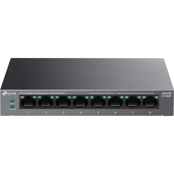 TP-Link LS108GP 8-Port Gigabit PoE+ Unmanaged Network Switch