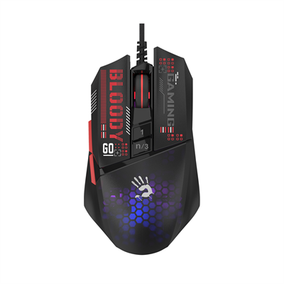 A4Tech Bloody W60 Max Mini LightWeight 12,000 CPI RGB Ultra Core Activated Gaming Mouse (HoneyComb 🐝) 