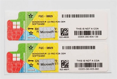 Windows 10 Professional COA Sticker OEM Key 