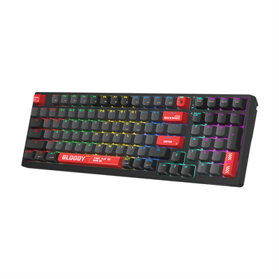 A4Tech Bloody WS98 Dual Core Wireless Mechanical RGB Gaming Keyboard - Red Switch (Sports Red)