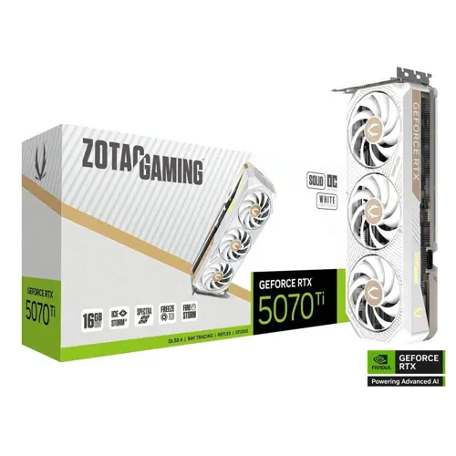 ZOTAC GAMING GeForce RTX 5070 Ti Solid Core OC 16 GB White Graphic Card