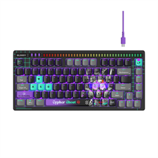 A4Tech Bloody AT75 Alpha Optical Switch Mechanical Keyboard - Cypher Ghost - Alpha Optical Switch - Voice-Activated LED Lighting Bar - Stealth Quiet Typing - 7 RGB Backlit Effects