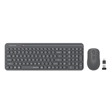 A4tech Fstyler FG3300 Air2 2.4G QuietKey 2-Zone Wireless Keyboard Mouse Combo - Silent Keyboard + Silent Mouse - Lift in Air Multimedia Mouse - 2000 DPI Adjustable - For PC, Laptop, Windows, Mac, Linux. Smart TV