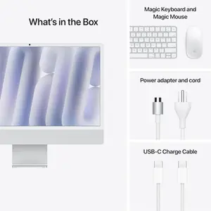 Apple iMac 24" MWUC3 M4 Chip 8 Core CPU 8 Core GPU 16GB Ram 256GB SSD Silver