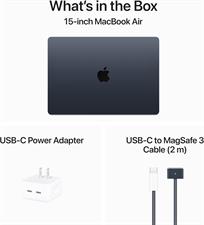 Apple Macbook Air 15" Z1bv0006k Apple M3 Chip, 8-core CPU, 10-core GPU, 16GB memory, 256GB SSD, 15.3-inch LED-backlit display, mac OS, Midnight