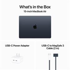 Apple Macbook Air 15.3" MRYU3 Apple M3 Chip, 8-core CPU & 10-core GPU, 8GB unified memory, 256GB SSD, 15.3-inch Liquid Retina Display,  mac OS, Midnight