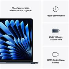 Apple Macbook Air 15" MW1M3 Apple M4 Chip, 10 core CPU, 10 core GPU, 16GB Ram, 512GB SSD, 15" Liquid Retina display, macOS Sequoia 15.1, Midnight