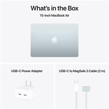 Apple Macbook Air 15" MC7C4 Laptop Apple M4 Chip, 10 core CPU, 10 core GPU, 16GB Ram, 512GB SSD, 15.3" Liquid Retina display, mac OS, Sky Blue