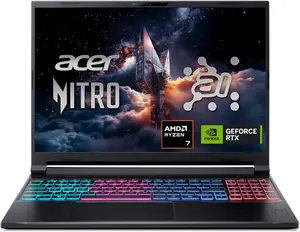 Acer Nitro V 16S ANV16S-41-R94F Gaming Laptop AMD Ryzen 7 260, 16GB DDR5, 512GB SSD, RTX 5050 8GB, 16" WUXGA 180Hz Display, Windows 11, Black, 1 Year Acer Official Warranty 