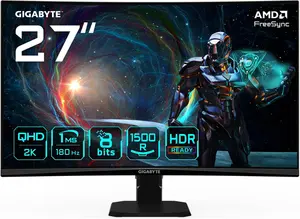 Gigabyte GS27QCA EK 27" QHD 180Hz Curved Gaming Monitor