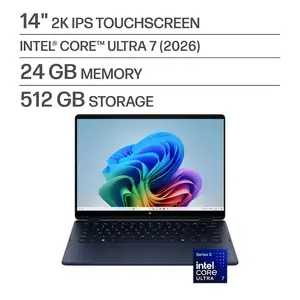 HP Omnibook X Flip 2 in 1 14-KP0023DX Laptop Intel Core Ultra 7 355, 24GB DDR5, 512GB SSD, Intel Graphics, 14" WUXGA IPS Touch Screen, Windows 11 Home, Atmospheric Blue