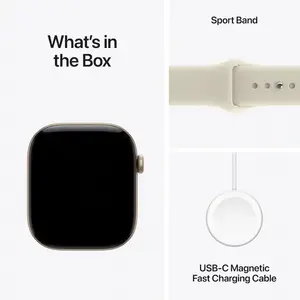 Apple Watch Series 12 (GPS) 46mm Aluminum Case with Sand Sport Band - Dark Bronze, Light Gold, Black, Space Gray