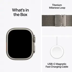Apple Watch Ultra 4 (GPS + Cellular) 49mm Titanium Case with Natural Titanium Milanese Loop - Natural